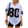 Hesaco Maglietta da donna con grafica, oversize, estiva, in jersey, Coquette, Y2k, streetwear, a maniche corte, Bianco nero, L