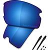 Saucer Set di lenti di ricambio e gomma per Oakley Flak 2.0 OO9295, (High Defense - Midnight Blue Polarized), Taglia unica