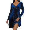 Yekdmxop Vestito Velluto Donna Curvy Invernale Elegante Rosso Abiti da Cerimonia Vestiti Capodanno Taglie Forti Mini Abito Corto da Sera Natale Vestito Lungo Manica Invernali Vestitino di Carnevale