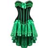 Hengzhifeng Corsetto con Gonna Donna Vintage Costumi Pirata Corsetti (EUR 32-34,Rosso)