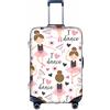 FJAUOQ Cute Ballerina Girl Ballet Coprivaligia da Viaggio Adatto a Bagagli da 18-32 Pollici, Protezione per Valigia Lavabile con Cerniera Nascosta per Valigia con Ruote Accessori da Viaggio