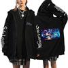 BTAISYDE Felpa con Cappuccio E Zip Solo Leveling Anime, Felpa Nera A Maniche Lunghe, Giacca Casual Unisex (Black 2,XXL)