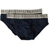 Dirk Bikkembergs Slip Uomo Bikkembergs Confezione 2 Capi Elastico a Vista Cotone Elasticizzato Underwear Articolo BKK1USP11BI bi-Pack Briefs, Navy, L - EU L - US M - FR 4