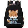 Generic Judo Sports Fox Zaino per computer portatile per donne e uomini carino borsa a tracolla stampata zaino per viaggi sport lavoro