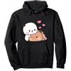 OrcoW Kawaii Panda Bear Hug Bubu Dudu Love Valentines Days Funny Unisex Pullover Felpa con Cappuccio, Nero , 3XL