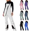 Generisch Pantaloni da sci da donna, impermeabili, con imbottitura termica, con salopette regolabili, per attività all'aria aperta, antivento, per snowboard, invernali, alla moda, in softshell