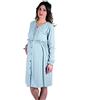 Premamy - Camicia Clinica per Premaman, Modello Aperto Davanti, Cotone bielastico, Pre-Post Parto - Grigio - VII (XXL)