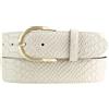 BELTINGER Cintura da donna con goffratura pitone 4 cm | cintura in pelle da donna 40mm effetto serpente | motivo serpente con fibbia dorata | Mist 95cm