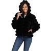 M&Catree Cappotto in Pelliccia Sintetica da Donna con Cerniera Giacca Invernali con Cappuccio Cappotti Corto Ecopelliccia - Nero, M