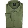 U.S. Grand Polo Equipment & Apparel Camicia Uomo in 100% Puro Lino Manica Lunga Tinta Unita Bianca Blu M L XL XXL 3X (XXL - Militare Collo Francese)