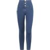 FREDDY - Pantalone Wr.up® Skinny Vita E Lunghezza Regular In Jersey Effetto Denim, Donna, Denim Scuro, Extra Small