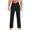 Aislor Pantaloni da Ballo Latino da Uomo con Bottoni e Tasche Pantaloni Lunghi da Danza Classica Moderna Pantalone da Ballo Standard Samba Rumba Valzer Nero XL