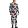 TZTTZT Blu Rosa Acquerello Trattore Stampa Mens Pigiama Set, Morbido Loungewear Pjs Set Manica Lunga Uomo Sleepwear con Tasche, multicolore, XL