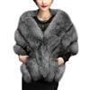 Suncadmious Scialle di Lusso in Pelliccia Sintetica per Le Donne Cappotto di Pelliccia Invernale Wedding Party Stola di Pelliccia avvolge per Abiti da Sera (Grigio,Taglia Unica)
