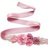 Kumeng - Fascia con Cintura e Fiori, Perline e Strass per Matrimonio, Cerimonia Nuziale/Festa per Bambini, Fascia per Bambina da Cerimonia, Set con Fascia per la Testa, 1-bianco, Medium