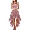 Generisch Abito da sera da donna, elegante, per matrimoni, feste, senza maniche, da damigella d'onore, da baseball, da donna, Colore: rosa., S