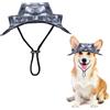 OTKARXUS Cappello da sole per cani, 1 cappello da pescatore regolabile per cani da principessa, con fori per le orecchie, visiera rotonda per cani e pescatori, per cuccioli, cani di piccola taglia, gatto