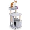 Petrebels Little Rock - Tiragraffi per gatti piccoli, altezza 99 cm, altezza qualità, piccolo con grotta e tavola tiragraffi, colore grigio