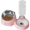 Generico Set di ciotola di cibo e acqua di gatto | Stazione di alimentazione per animali domestici con archiviazione | Ciotole per gatti doppie con distributore d'acqua | Alimentatore elevato ergonomico per ga