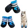NeuWook Scarpe per Cani, Set di 4 Stivali per Cani Impermeabile con Cinturini Riflettenti, Scarpe Cane con Cinturini Riflettenti e Suola Antiscivolo per Protezione Le Zampe per Cani (L, Blu)