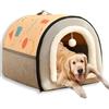Waigg Kii Grande cuccia per cani 2 in 1, calda, calmante e lavabile, di lusso, rimovibile, anti ansia, per gatti da interni (XXL-100 x 70 x 60 cm, B)