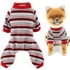 SMALLLEE_LUCKY_STORE Pigiama per cani a righe arcobaleno per cani di piccola taglia in cotone pullover tuta elastica per animali domestici pigiama estivo primavera traspirante Chihuahua Yorkie