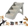 UISEBRT Scaletta per Cani Pieghevole con Tappetino Antiscivolo e asta di Supporto, 4 Gradini Scala per Animali per Animali Domestici fino a 75 kg, Grigio