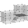 PawHut Recinto per Animali di Piccola Taglia Modulabile, Gabbia per Roditori da Interno con 39 Pannelli e Accessori in Acciaio e PP, per Ricci, Porcellini d'India, Conigl, 140x70x105 cm, Nero