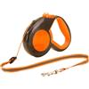 QUXVUIS Guinzaglio retrattile per cani compagno per passeggiate e jogging Guinzaglio retrattile automatico per cani per Ampia applicazione, Arancione 8 cm