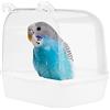 Jodsen Bagno Uccelli,Vasca da bagno sospesa Forniture per gabbie per uccelli con ganci,Bagnetti per Uccelli Gabbia Vasca con acqua Scatola per mangiatoia per piccoli uccelli,Canarino,Pappagallini, 13X14X13cm