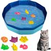 ACAREY Piscina per gatti, piscina per gatti con giocattoli per pesci, 30 x 10 cm, portatile, giocattolo per cani, per gatti e cani, per giocare il bagno