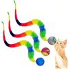 Generic Palline per gatti da interni, palla interattiva rimbalzante per gatti, giocattolo interattivo per gatti, palla rimbalzante con coda lunga, giocattoli per gatti per interni ed esterni