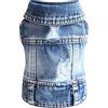 Tonsee Accessoire Giubbotto di jeans per cani di piccola e media taglia camicia per gatti traspirante, gilet, cane, primavera, jean, moda, giacca, vestiti, cani alla moda, per piccoli animali domestici, barboncino