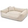 4L Textil Teo Cuccia cane sfoderabile e lavabile Cuccia per Cani Letto Cane taglia grande Divano per Cani (100x80 cm, Beige)