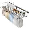 Hoiweqr Stendino da Balcone in Acciaio Inox Allungabile per Uso Interno ed Esterno, Per Vestiti e Scarpe, Mit Verstärkungsleiste, 10-Loch-Verstellung, Stendibiancheria (86-160cm)
