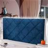 mlhk Copri Testiera Letto Matrimoniale Imbottita Velluto Copritestata del Letto Fodera Elastica Protezione, Coprire Antipolvere Lavabile per Decorazione Camera Letto,blue-150cm