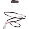 BEHWU Moderna Lampada a Sospensione a LED Anelli Lampada a Sospensione Altezza Regolabile Lampadario a Soffitto Moderno Dimmerabile 3000k-6000k con Telecomando per Soggiorno Camera da Letto Sala da Pr