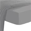 Pizuna Linens Pizuna Lenzuolo angoli Matrimoniale 100% Cotone 140x200 cm Grigio 400 fili