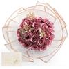 DRAKEWOOD Bouquet Fiori Finti Brillantini con 24 Pezzi Rose Artificiali Rosa Chiaro Farfalle E Corona - Eterna Mazzo di Fiori Glitterati per San Valentino Matrimonio Anniversario Festa Della Mamma
