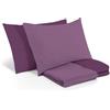 PARAMAISON Copripiumino Matrimoniale 250x220 cm in Microfibra Bicolore, Set con 2 Federe 80x50 cm, Morbido e Ipoallergenico | Mosto/Prugna