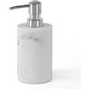 Inbagno Dispenser Sapone Liquido Bagno Effetto Marmo Bianco Linea Ivy Erogatore In Resina Con Pompa Cromata Accessorio Da Appoggio