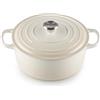 Le Creuset Cocotte rotonda Evolution in ghisa vetrificata con Coperchio, diameter 26 cm, Meringue, 21177267164430