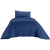 Ruggeri Set Lenzuola Copripiumino Piazza e Mezza, Cotone, Blu