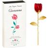 Maverton Rosa Stabilizzata Eterna in Vetro in Scatola Personalizzata - Rose stabilizzate di Cristallo - Soprammobili moderni - Rosso - Oro - Idea Regalo Donna - rosa