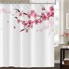 Hnmdmyi Tenda da doccia Fiori di Ciliegio 120x200, Fiori Rosa Tende da doccia stile giapponese asiatico Sakura Art Tenda da bagno impermeabile in poliestere tessuto lavabile per bagno con ganci