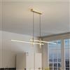 TAOEZXK Lampada a Sospensione a LED Dimmerabile Lampada da Tavolo da pranzo Moderna con Telecomando con 2 Faretti da Soffitto Lampadario Regolabile in altezza per Sala da Pranzo Soggiorno (Oro, 150cm)