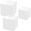 Danieli | Set di 3 Cubi Trasparente h20, h30, h40 cm | 3 Espositori in acrilico da vetrina per oggettistica ed esposizione. Contenitori trasparenti aperti da un lato.