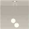 VUCICA Lampadari moderni a sfera in vetro 2 luci Bianco Nero Oro Doppia testa Lampada a sospensione Lampada da comodino for camera da letto Lampada a sospensione regolabile Plafoniera for cucina Isola