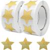 KtbeYTi 1000 Pezzi 25 mm Adesivi a Forma di Stella, Autoadesivi a Forma di Stelline, EtichetteRicompensa Foil, per Artigianato Scrapbooking Carte Buste Scatole Regalo, Golden