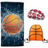 SYTTNUM Asciugamano da Spiaggia da Basket, Basket Telo da Spiaggia,Telo da Mare da Baske & Cinghie per Capelli & Borse Per Spiagge Viaggi Sport - 160 * 80CM